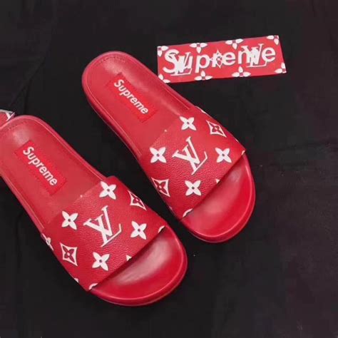 supreme flip flops louis vuitton|louis vuitton flip flops men's.